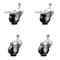 Service Caster 3 Inch Phenolic Wheel Swivel 1/2 Inch Threaded Stem Caster Total Lock Brake, 2PK SCC-TSTTL20S314-PHS-121315-2-S-2 - alternate 1